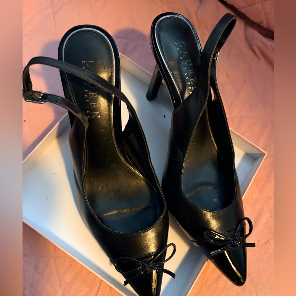 Black Leather Women's Heels